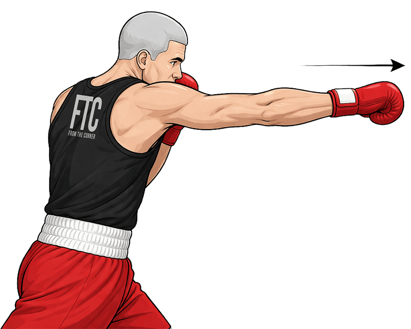 Illustration of the cross in boxing