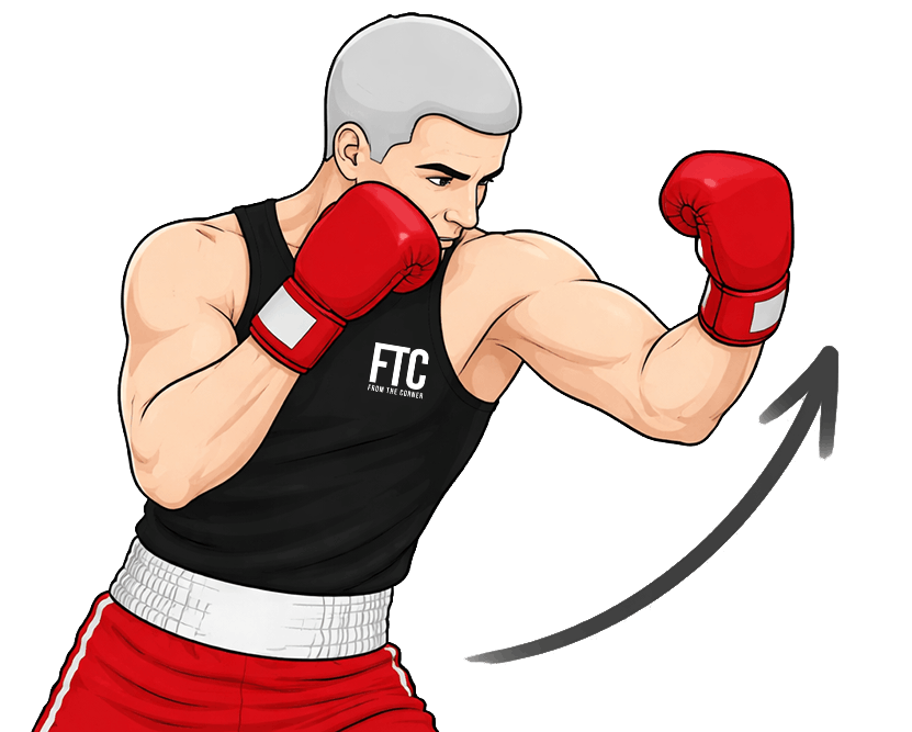 Illustration of the lead uppercut in boxing