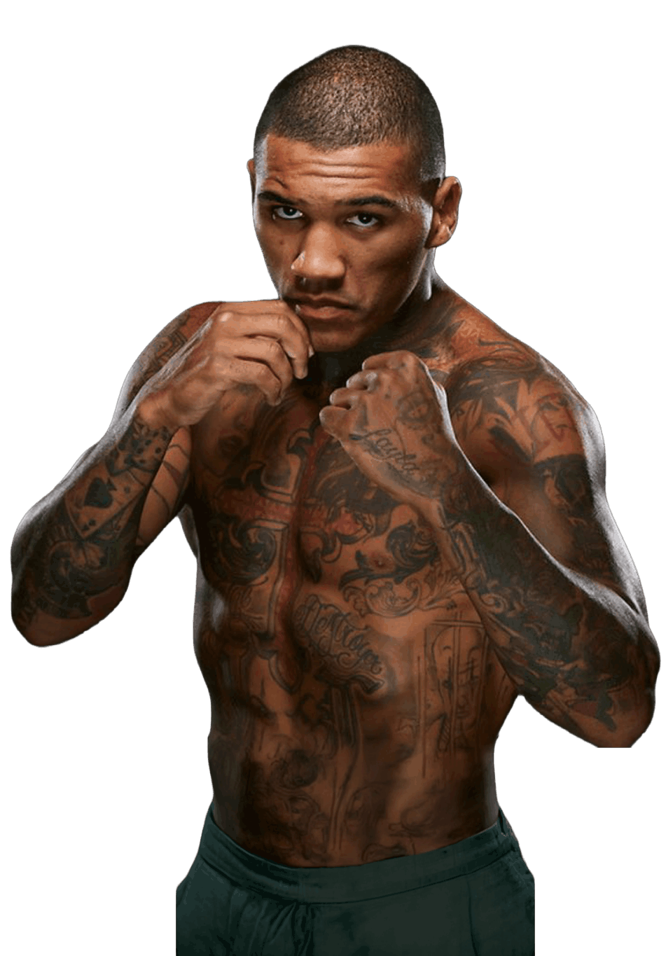 Conor Benn standing in boxing pose for photoshoot