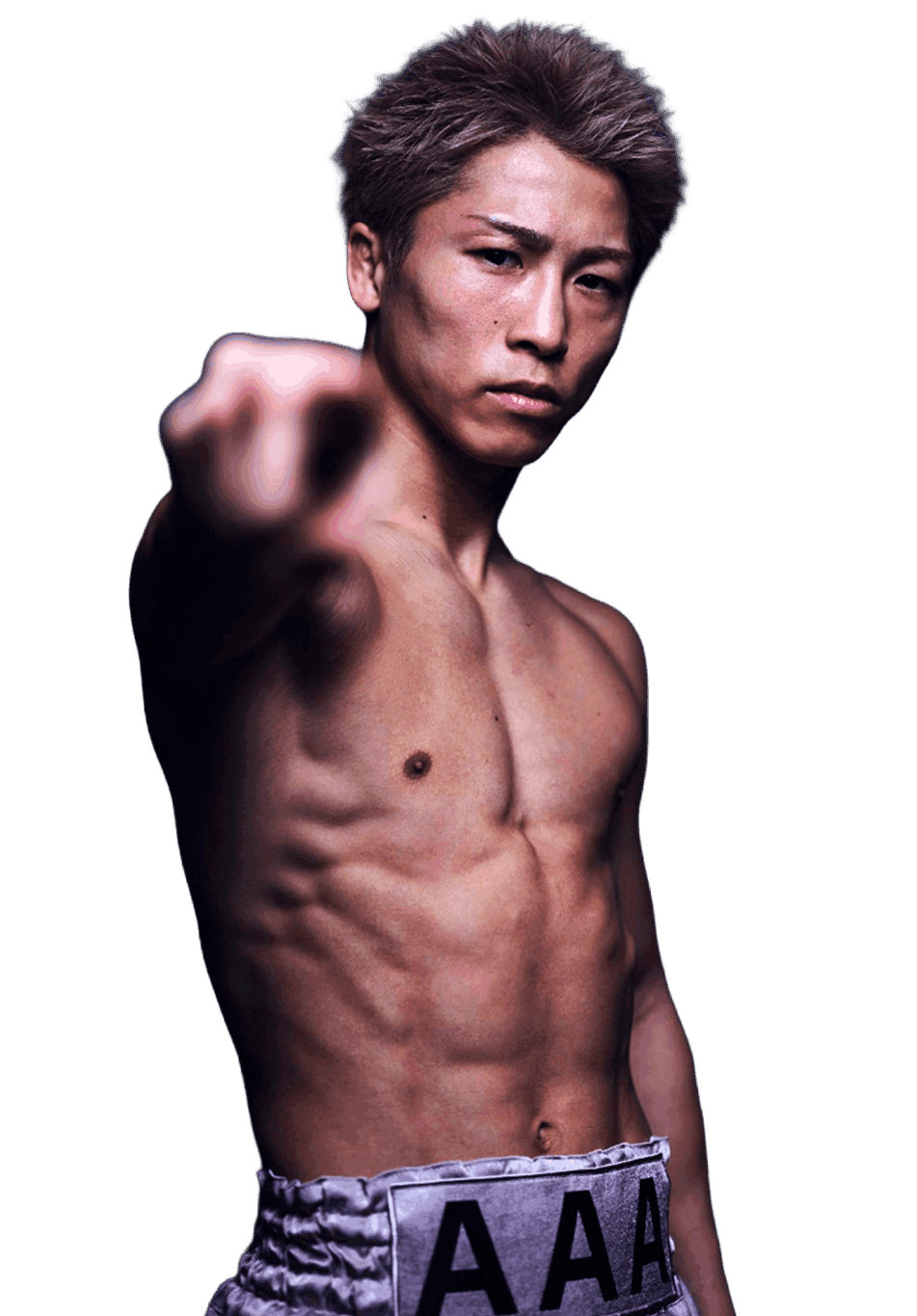 Naoya Inoue standing in boxing pose for photoshoot