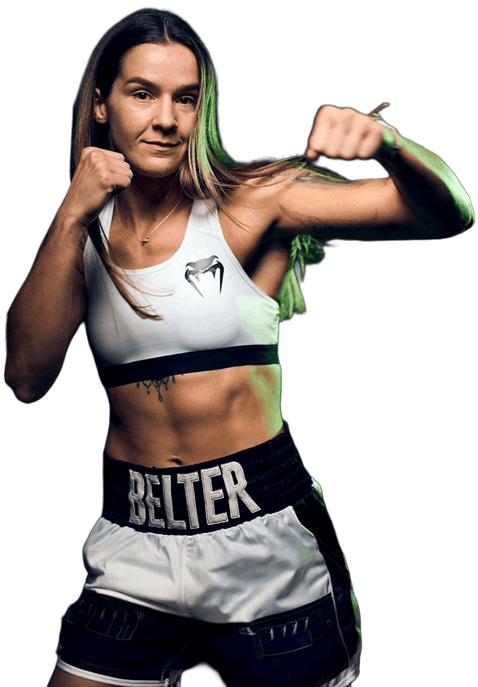 Terri Harper standing in boxing pose for photoshoot