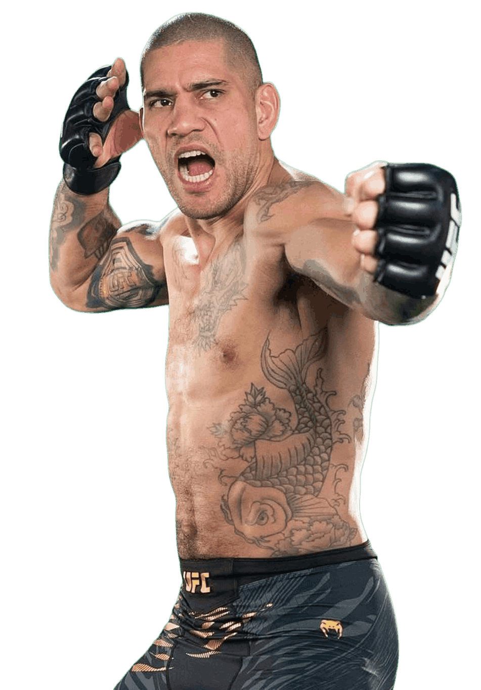 Alex Pereira standing in fighting pose for photoshoot