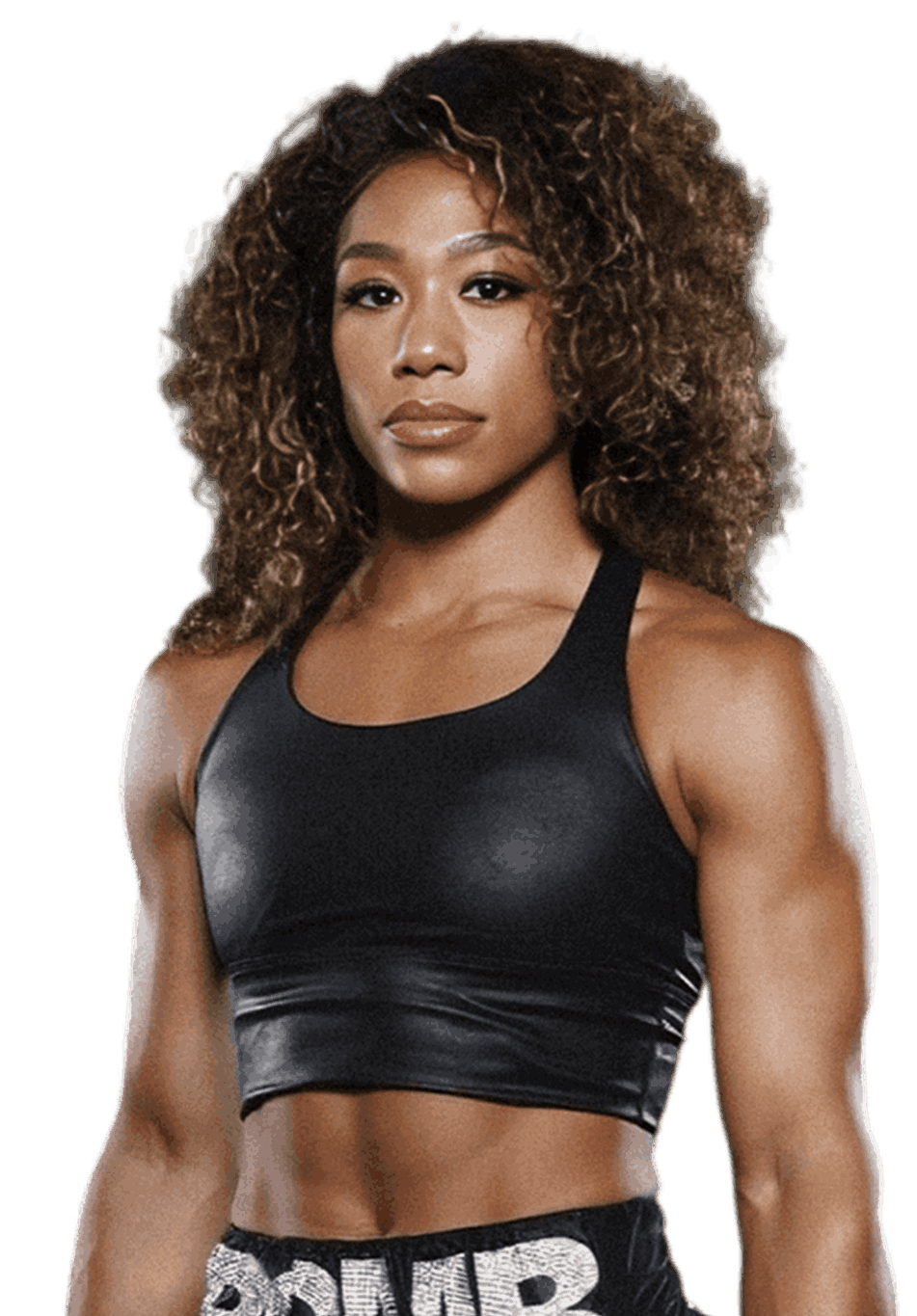 Alycia Baumgardner standing in boxing pose for photoshoot