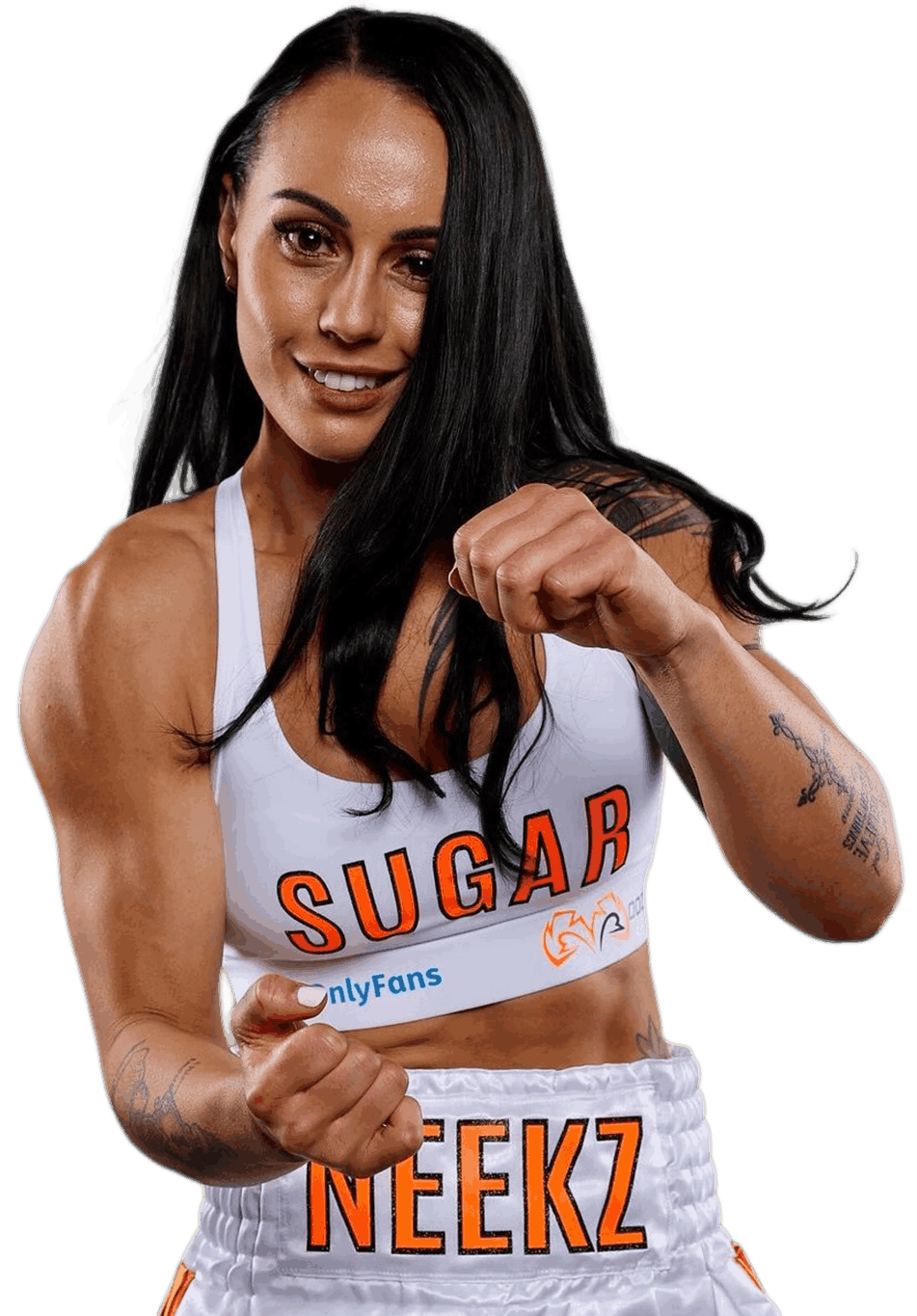 Cherneka Johnson standing in boxing pose for photoshoot