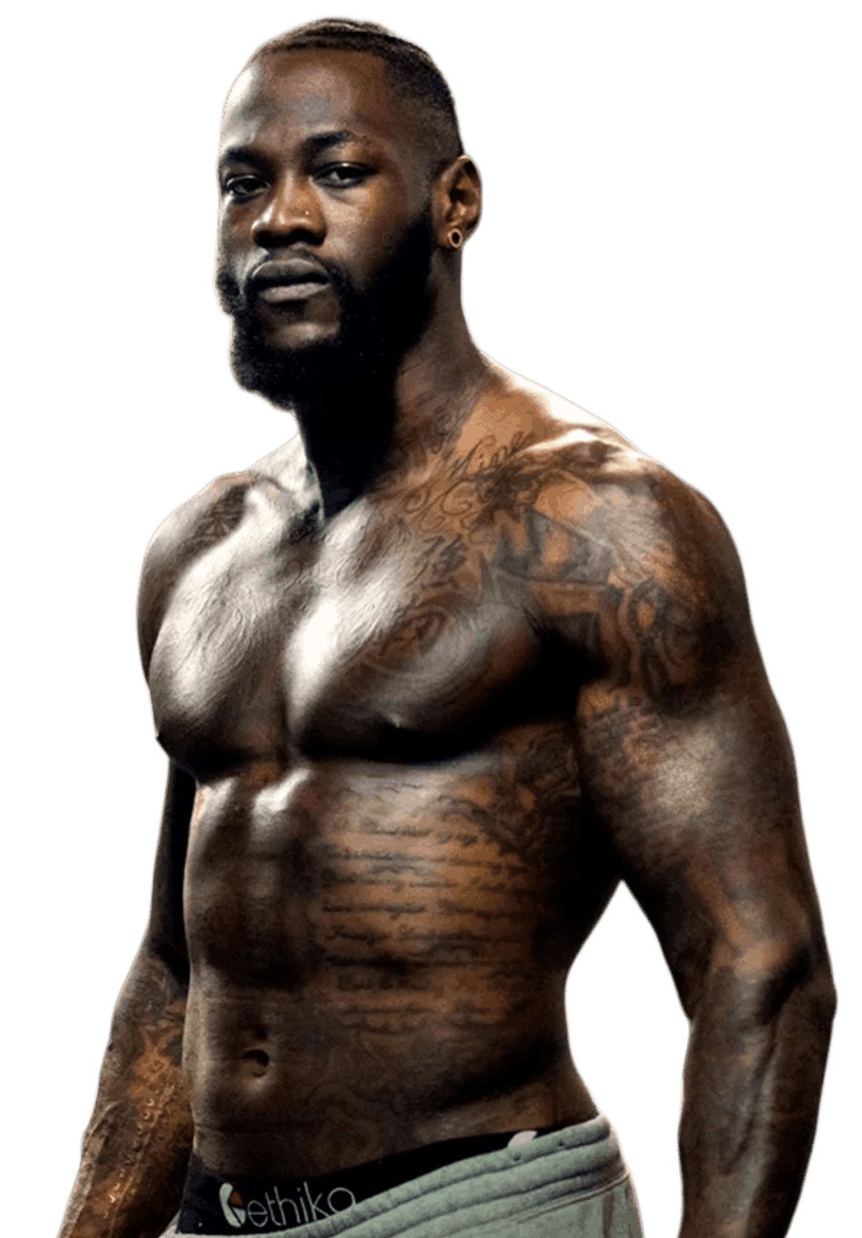 Deontay Wilder standing in boxing pose for photoshoot