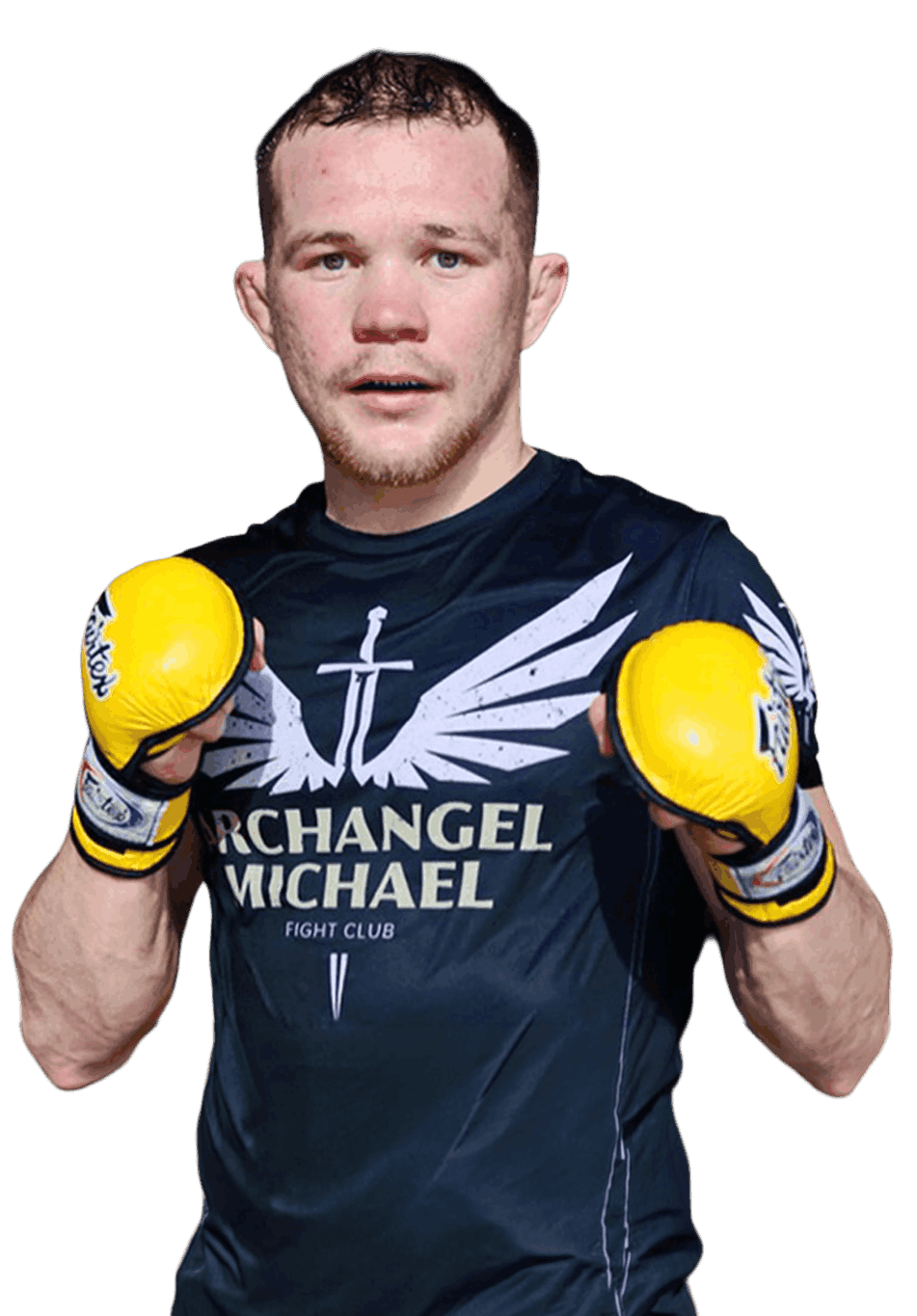 Petr Yan standing in fighting pose for photoshoot