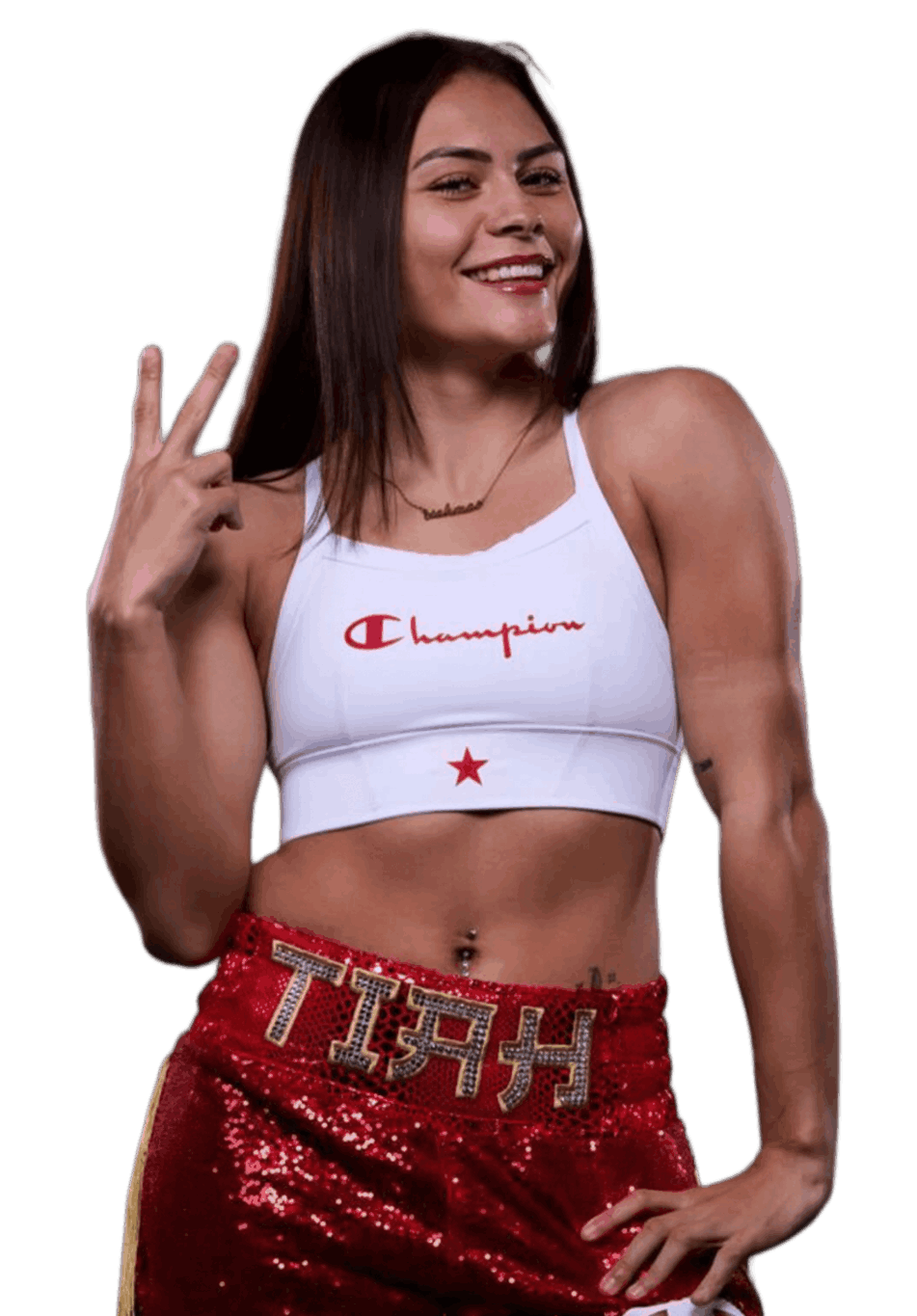 Tiah-Mai Ayton standing in an anime pose for photoshoot